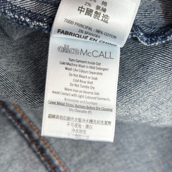 Alice McCall Revolve On and Off Jean Denim Mini Dress US 6 Stretch Square Neck - Picture 13 of 16